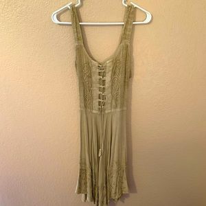 Boho Lace-up Bodice Sundress